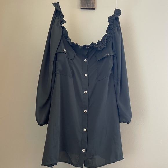 ASHLEY STEWART | Square Neck Flowy Blouse Shade Olive Night - Picture 7 of 7